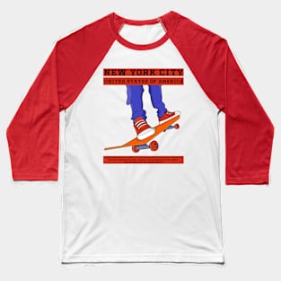 New York City, USA Cool Skateboard Baseball T-Shirt